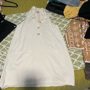 Show Me Your MuMu Cream Sleeveless Hoodie Dress